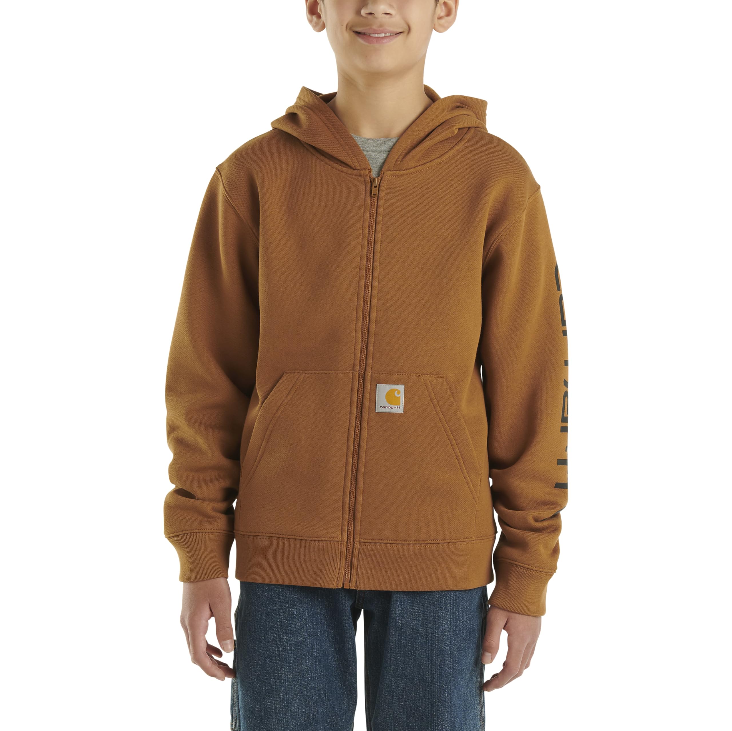 Carhartt Long-Sleeve Full-Zip Hooded Sweatshirt Hoodie Felpa con Cappuccio Bambino
