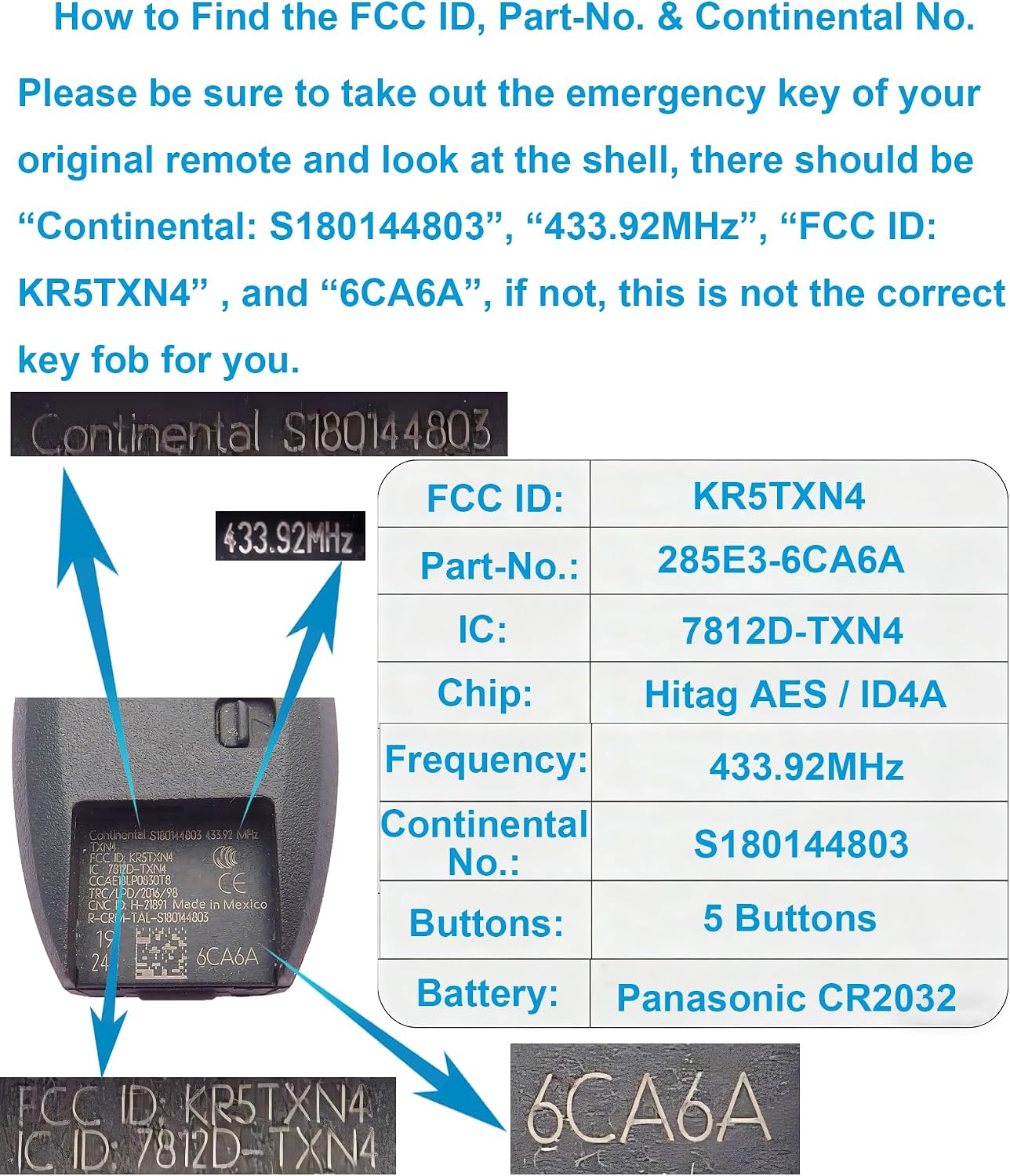 Smart Key Fob for Nissan Altima 2019-2020, Alliskeys Proximity Remote Control Key Fob Compatible wtih Nissan Altima Sentra Versa 2019-2020 KR5TXN4 285E3-6CA6A S180144803
