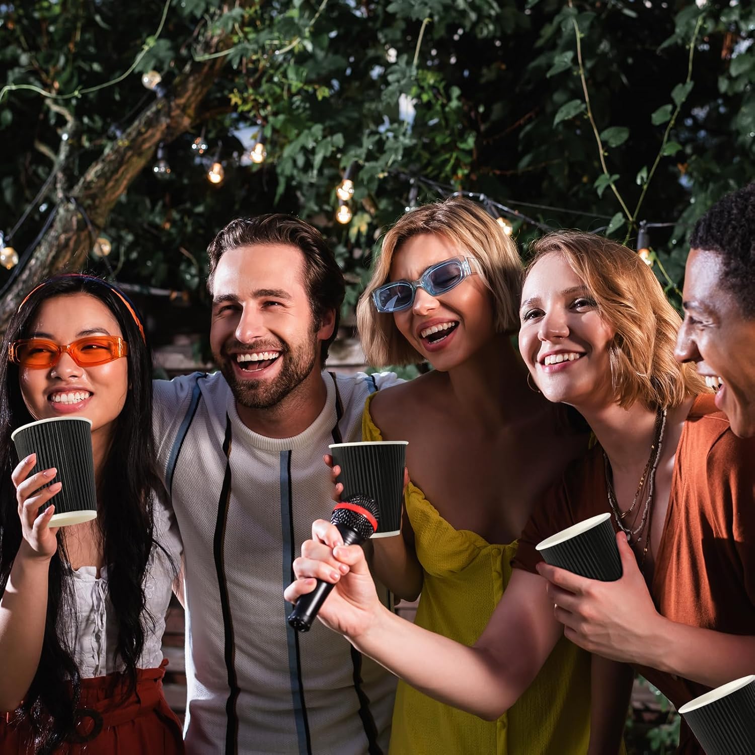 JollyPack 120 Pack 8 oz Paper Coffee Cups, Disposable Coffee Cups, Black Hot Beverage Cups with Ripple Wall Design, Hot Beverage Cups Suitable for Birthday,Party and any occasions - Image 7