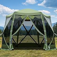 EVERADVANCED Pop Up Screen House Tent 11.5x9.8 ft - Instant Camping Gazebo with Bug Netting, Portable UV-Protected Shelter