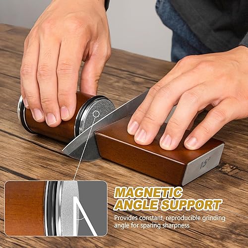 Miniatura 2 de HAOLI Kit de afilador de cuchillos rodantes piedras de diamante de grado industrial para afilar cuchillos sin esfuerzo en ángulos de 15  y 20 !