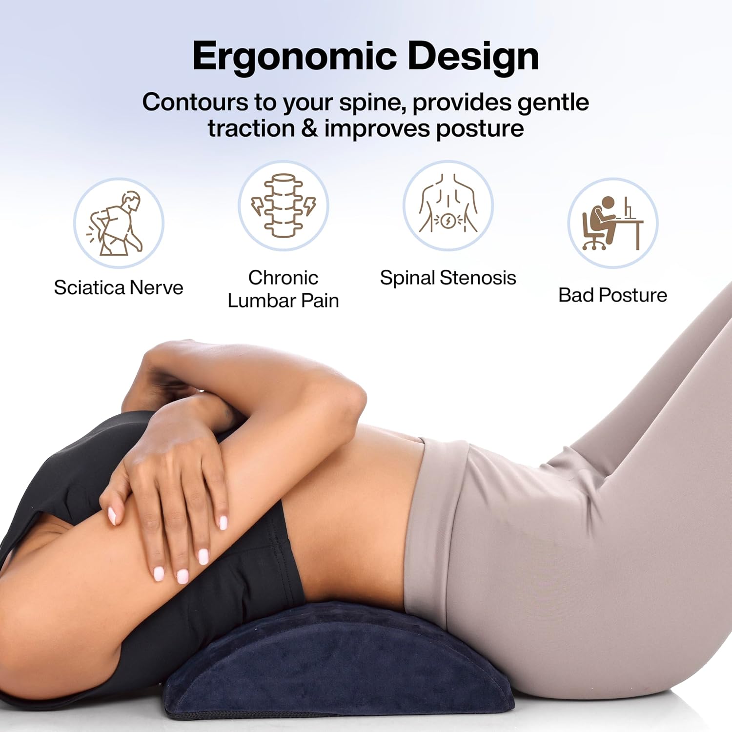 FOVERA Gel Back Stretcher Lumbar Traction for Upper & Lower Back Pain Relief, Lumbar Support, Sciatica Nerve, Spinal Stenosis, Posture Correction, Back Excercise, Back Cracker FOVERA Gel Back Stretcher Lumbar Traction for Upper & Lower Back Pain Relief, Lumbar Support, Sciatica Nerve, Spinal Stenosis, Posture Correction, Back Excercise, Back Cracker