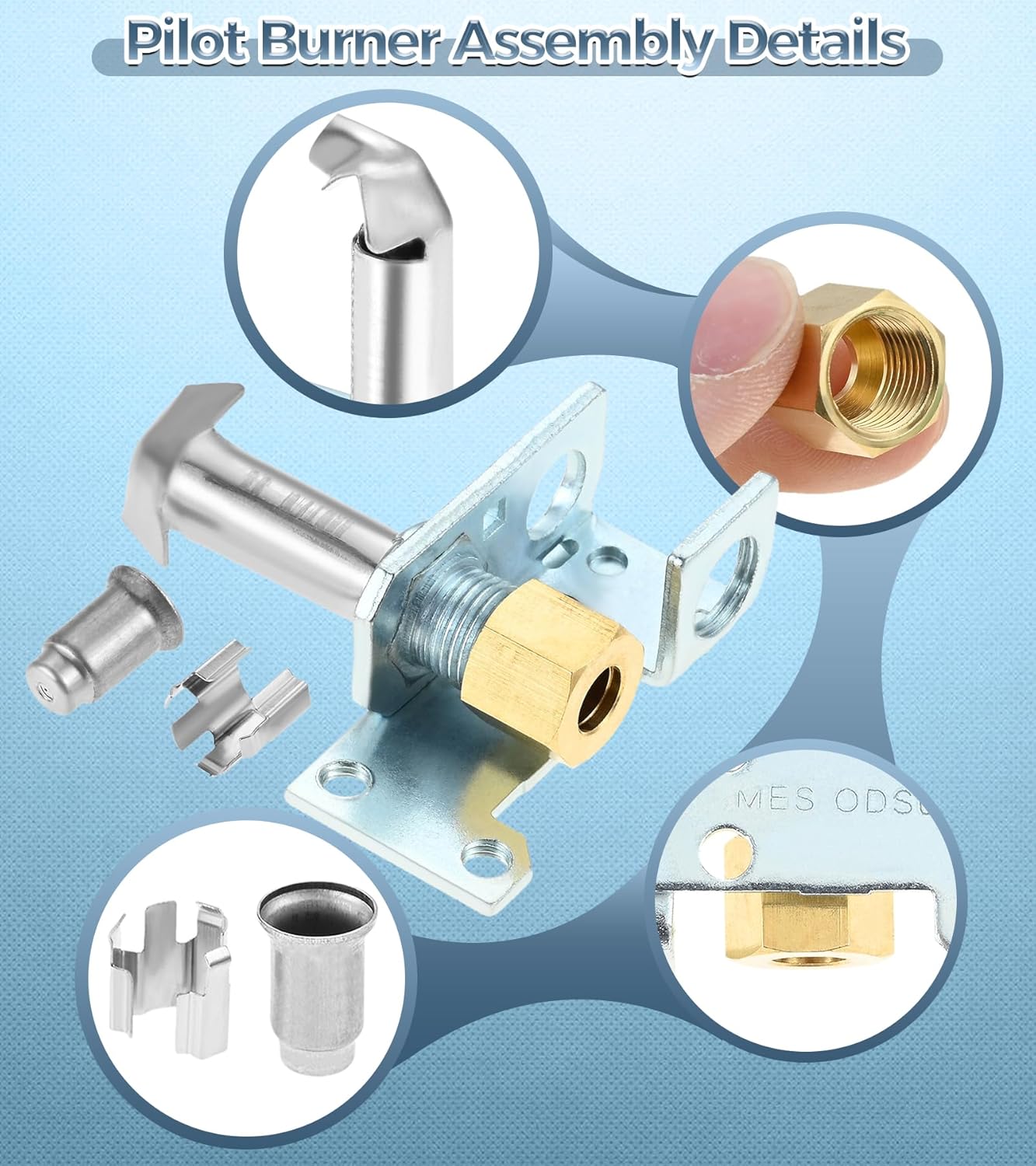 2 Set Replacement Pilot Burner Assembly for Robertshaw 36" Leads Compatible with HPC-102-36 Model, Universal NG/LPG - 5CL2 Two-Flame Pilot Direct Fit for Commercial Fryers & Ovens