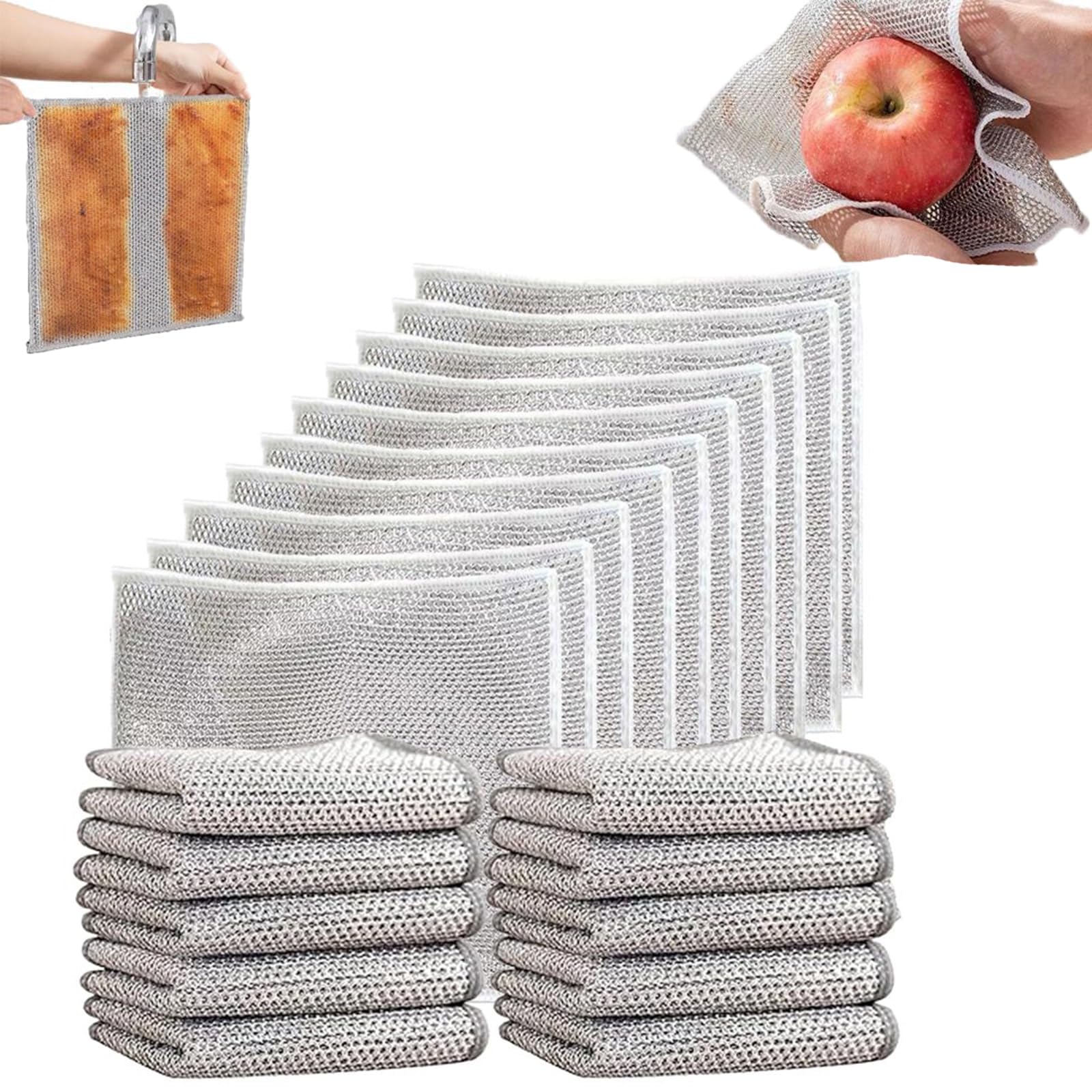 Chiffon en fil métallique anti-rayures PZPR efficace pour plaques de cuisson et éviers