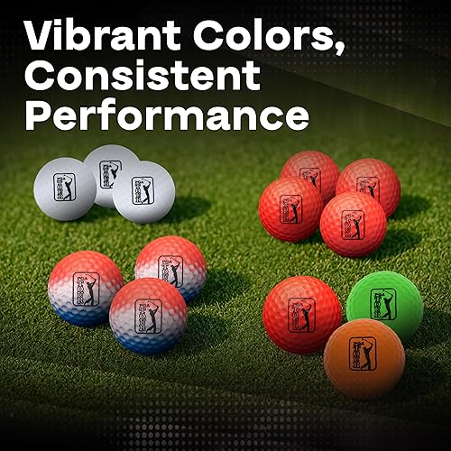 Vista 6 de Foam Practice Golf Ball Set, Simulates Actual Ball Flight, Indoor and Outdoor Training Balls, Golf Training Balls Multi color,Rojo