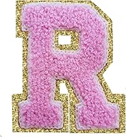 Vista 136 de SPRT - Parches de letras de chenilla universitaria con purpurina, parche de letras blancas para planchar con letras del alfabeto para disfraz