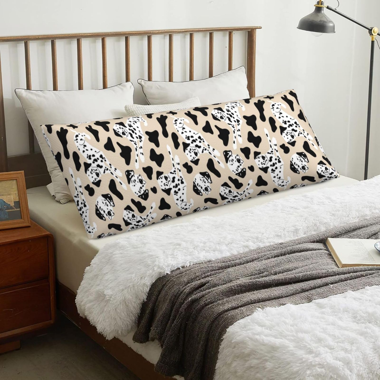 Cute Dalmatian, Body Pillow Cover with Zipper,Long Body Pillowcase 20 x 60 in