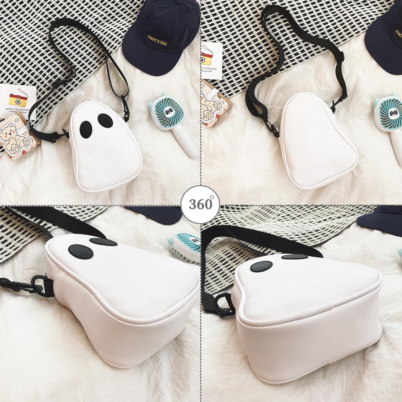 Donna Borsa a Tracolla Eccentrica Borse a Spalla Coppie Gotico Sacchetto di Messenger Crossbody Bag per Halloween Viaggio Uso Quotidiano Nero