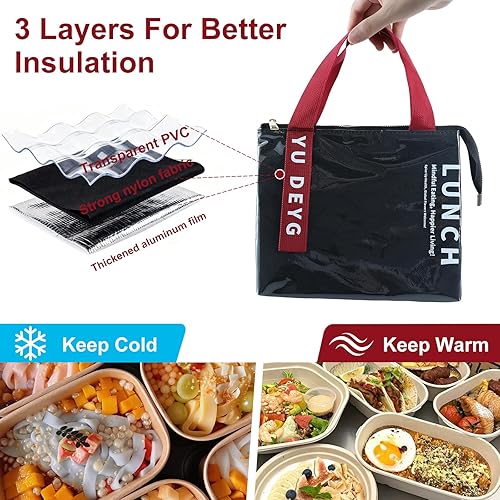 Miniatura 5 de Lonchera para hombres y mujeres, duradera, creativa, plegable, aislada, pequeña, reutilizable, a prueba de fugas, simple, bolsa de almuerzo