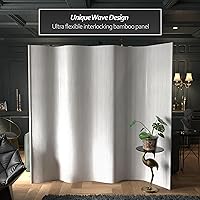 Vista 65 de Red Lantern Pantalla de onda de bambú corta de 4 pies - Blanco