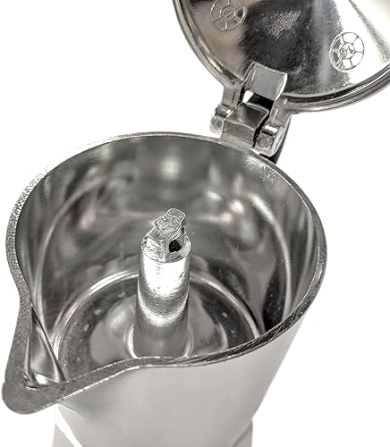 Miniatura 5 de Bialetti, 06774, Moka Cafe 3 tazas, máquina de café espresso con parte superior para estufa, color negro