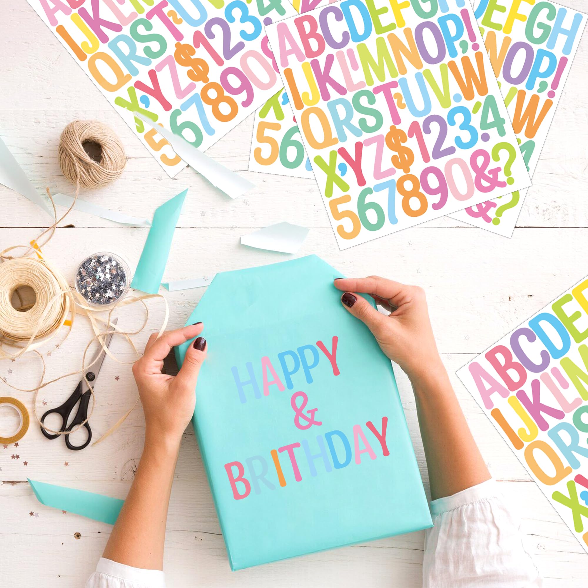 25 arkuszy naklejek z literami, duże, 1175 szt. naklejek z cyframi alfabetu, samoprzylepne, wodoodporne, winylowe naklejki do scrapbookingu, skrzynki pocztowej, butelek na wodę, kubków, listów
