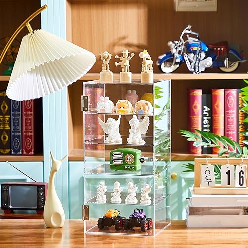 Vista 39 de Barydat Vitrina de acrílico con llave de bloqueo, vitrina transparente, vitrina, caja de almacenamiento segura multifuncional para tienda minorista