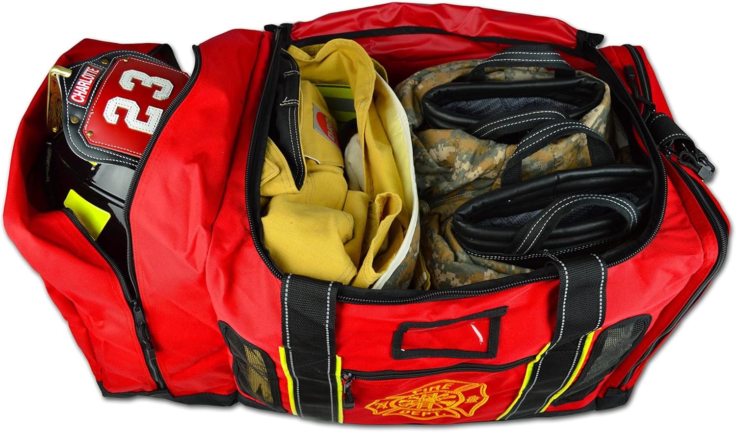 Newly Redesigned Lightning X Firefighter Fireman Quad-Vent Turnout Gear Bag w/Helmet Compartment, Mesh Vents & Maltese Cross for First Responder (Pink) : Automotive