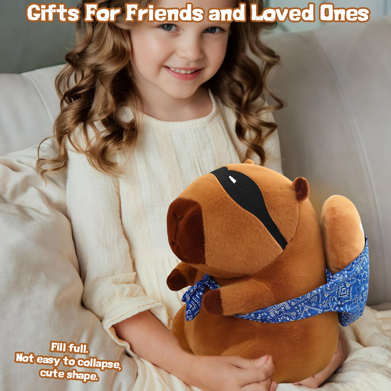 NXNYNZ 12 Inch Cute Capybara Plush Kawaii Soft Capybara Plush Doll Pillow with Bread Capybara Stuffed Aniamls Toys for Girls Kids Adults Birthdays Valentines Gift ()