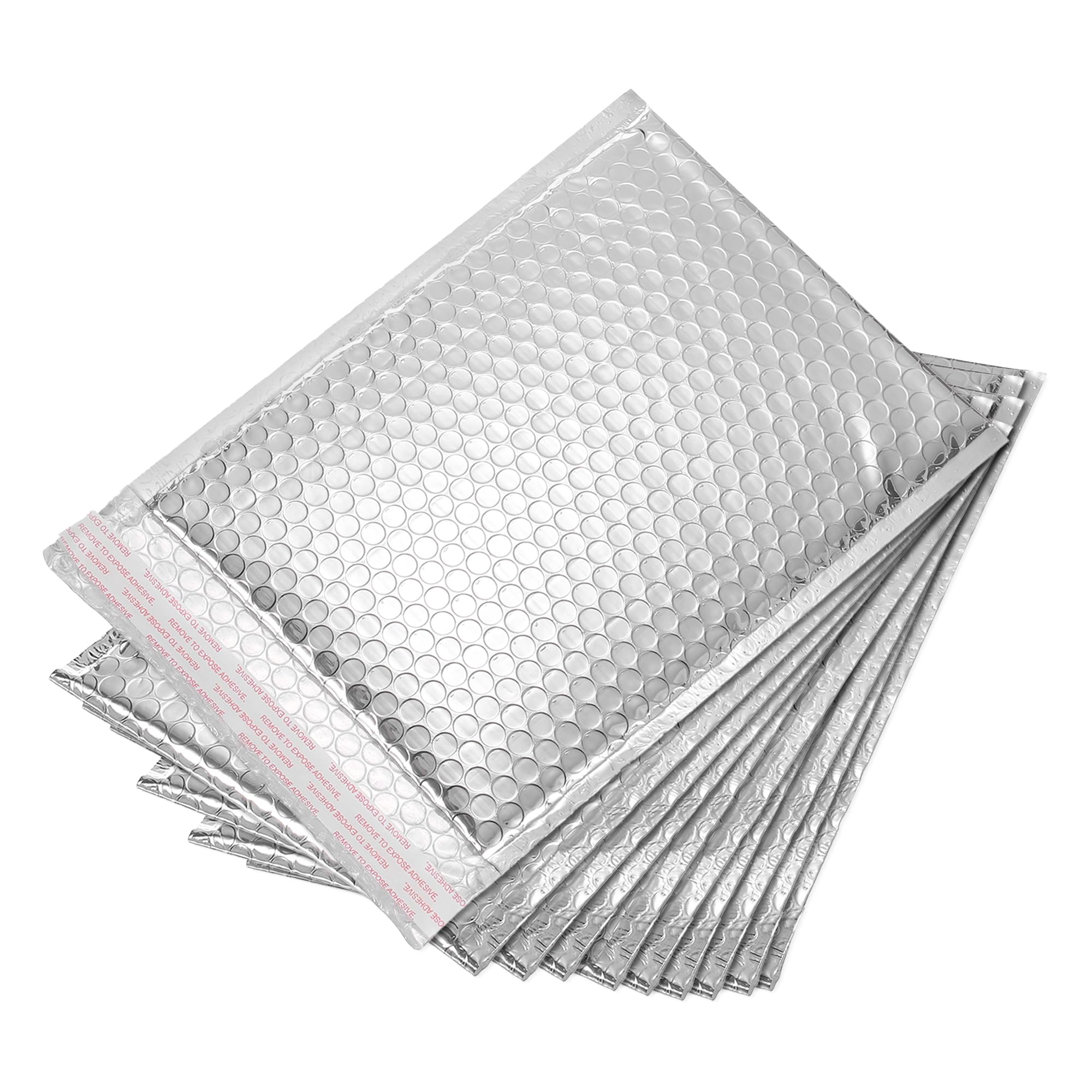 sourcing map Thermal Bubble Mailer, 9.8 x 7.9 Inch Silver Self Seal Cool Bubble Mailers Foil Mailing Envelopes for Books,Food,Cosmetics, Pack of 10