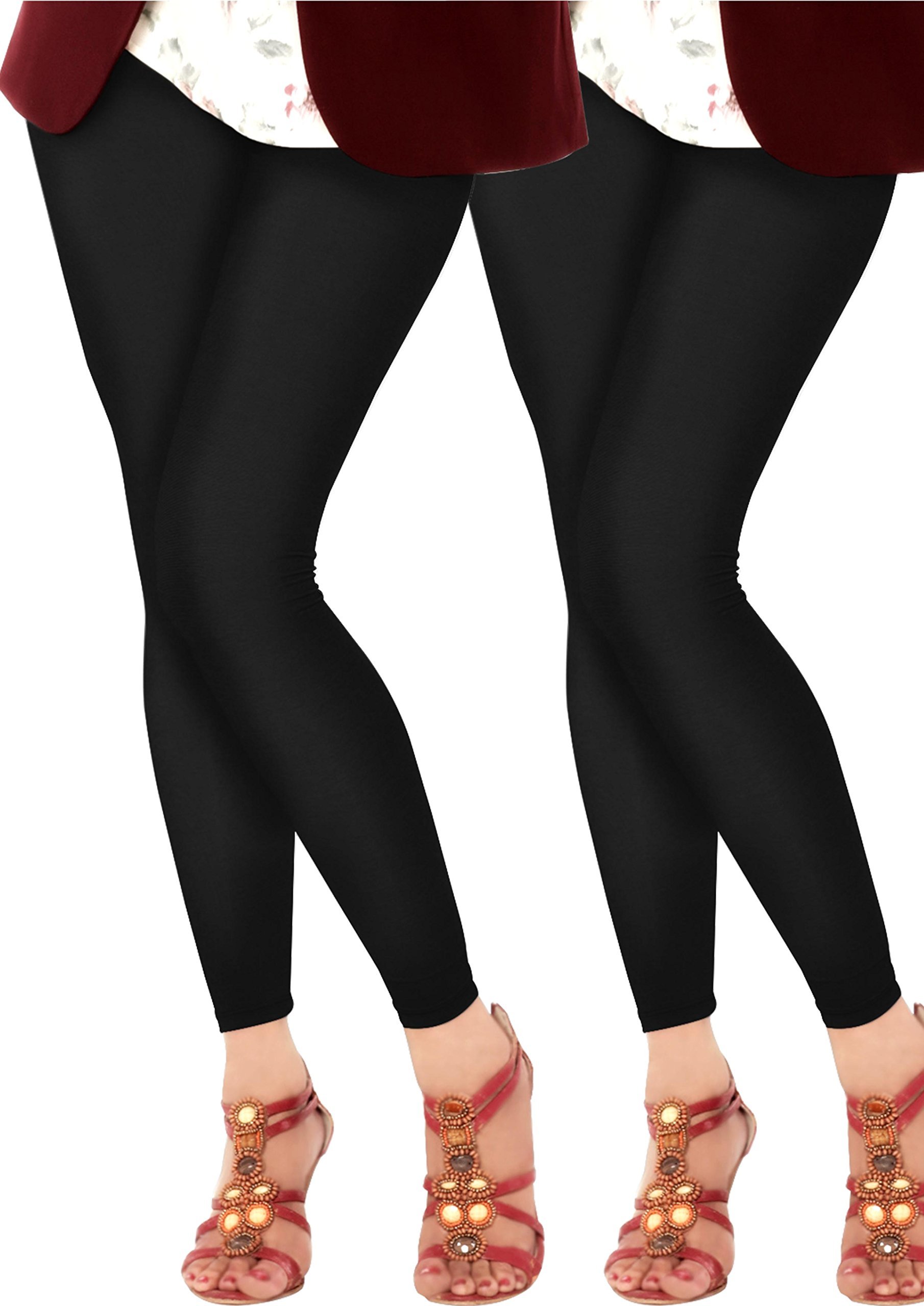 Women's Black Winter Leggings Set of 2-image-23