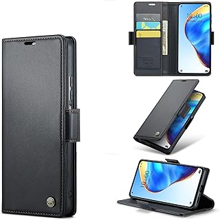 جراب موبايل متوافق مع فيفو V29 5G V29 برو 5G متعدد الوظائف افقي قلاب من جلد البولي يوريثين الممتاز فتحة بطاقة وحامل ومحفظة لفيفو V29 5G V29 5G اسود منقلب