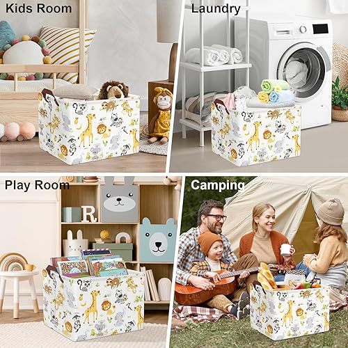 Miniatura 7 de Clastyle Cesta rectangular de almacenamiento para bebé, grande, plegable, para juguetes, cuarto del bebé, aula, libros, estantería, toalla de ducha,