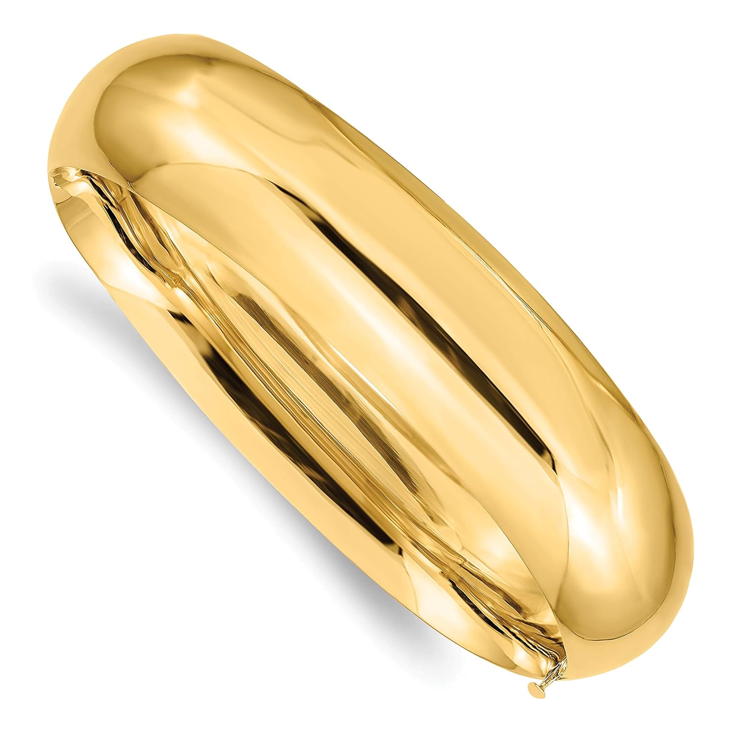 IceCarats 14K Solid Yellow Gold 17 45mm Hinged Bangle Bracelet