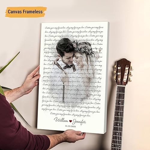 Vista 37 de VICILO Póster musical personalizado con letras de canciones, decoración sentimental perfecta, regalo de San Valentín para él, regalos de novio