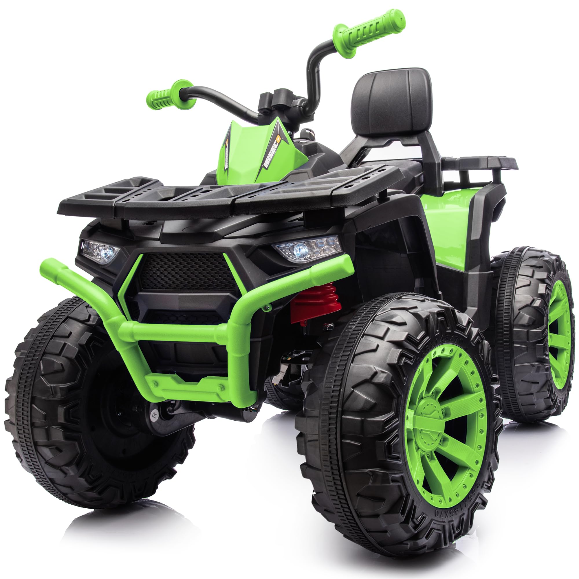 Kids ATV 4 Wheeler, 24V 4WD Electric ATV Ride On Toy for Big Kid w/ 2-Seater, 4x200W Motor, 5.6Mph Max Speed - Green