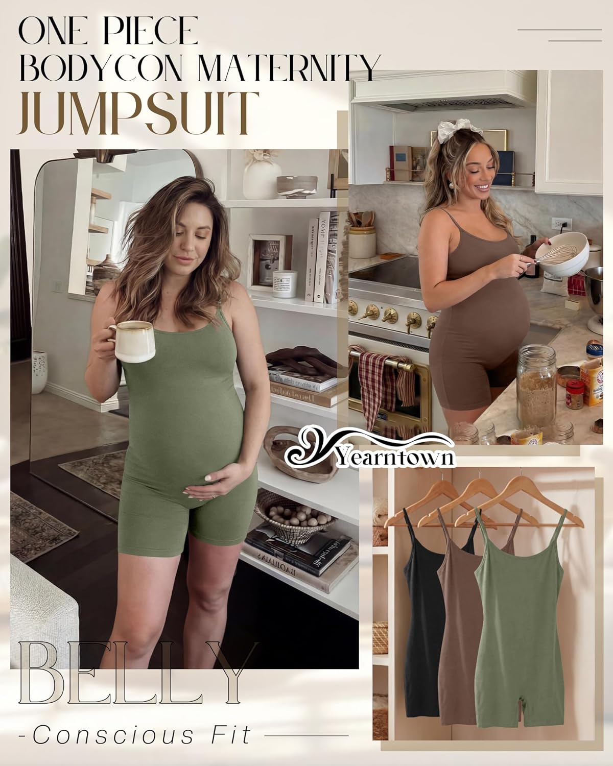 3 Pack Women's Maternity Spaghetti Strap Jumpsuit Shorts Pregnancy Rompers U Neck Sleeveless Tank Tops Bodysuits