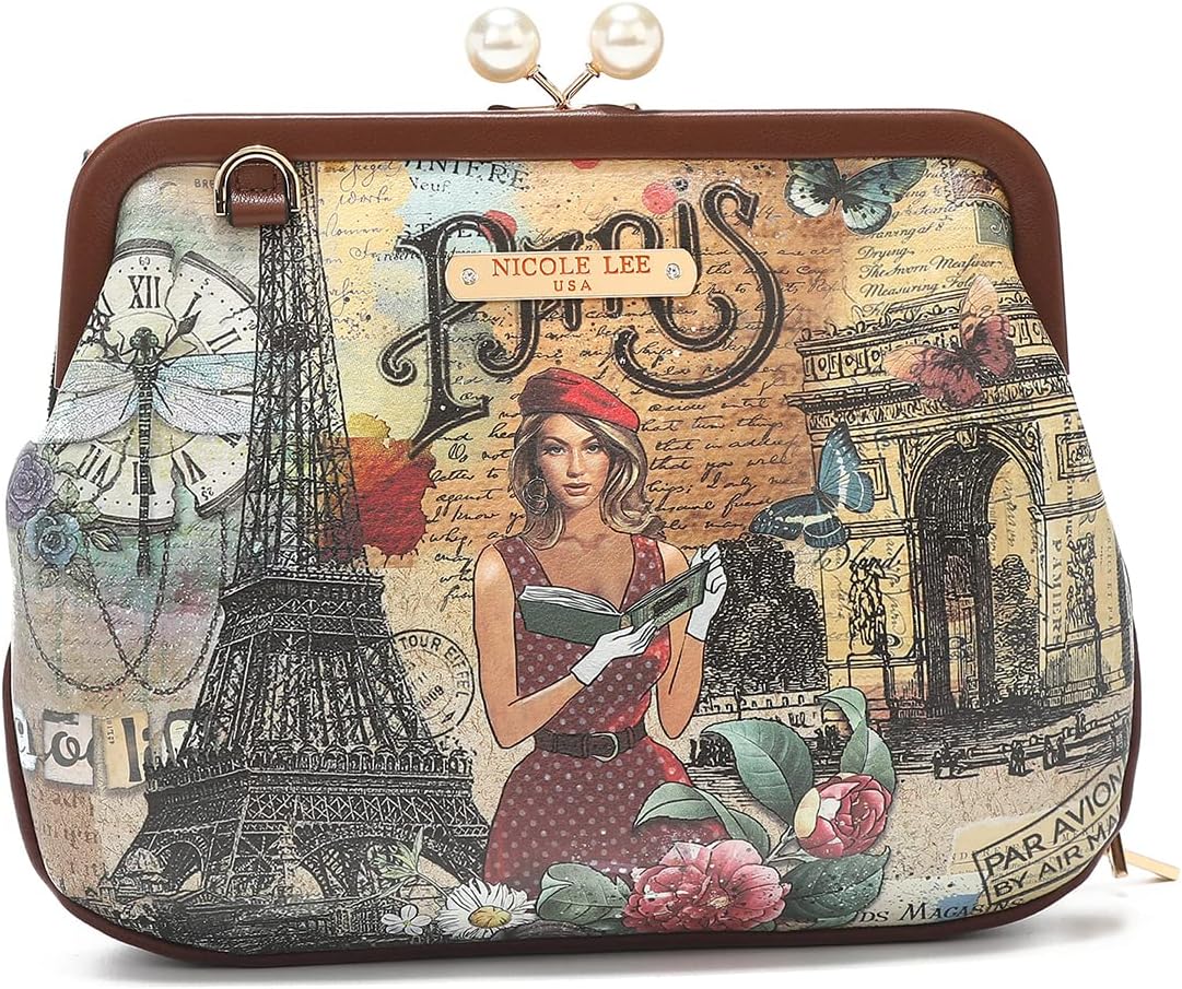 Nicole Lee Pearl Kiss Lock Envelope Crossbody Bahrain Ubuy