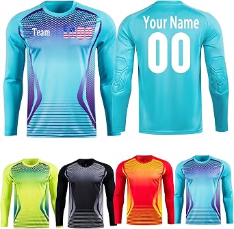 Custom Soccer Goalie Jersey Youth Adults Personalized Goalkeeper Jersey Goalkeeper Uniform Set for Men Women Non-Padded