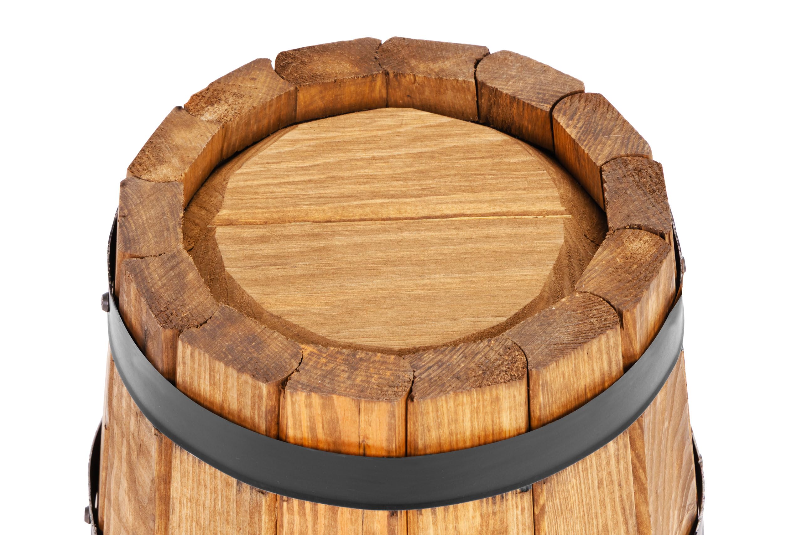 Secchio a cespuglio in legno rotondo 30 x A 30 cm - Grande vaso da giardino in legno di pino a botte - 10 l, marrone, per giardino, terrazza e balcone