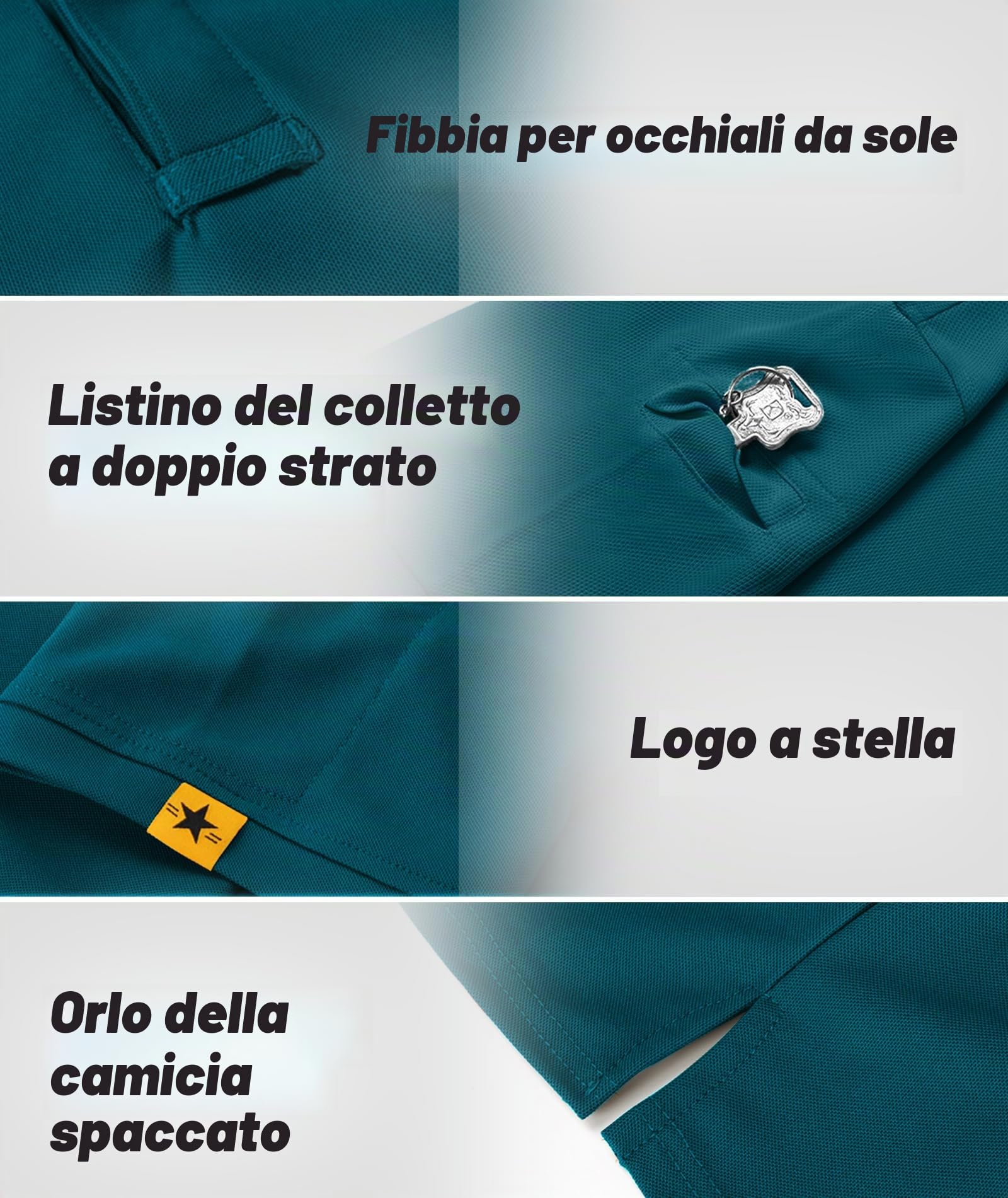 ZITY 3 Pack Polo Uomo Manica Corta Tshirt Traspirante ad Asciugatura Rapida Uomo Polo Estiva Camicia Sportiva Casual Camicia da Golf Regular Fit