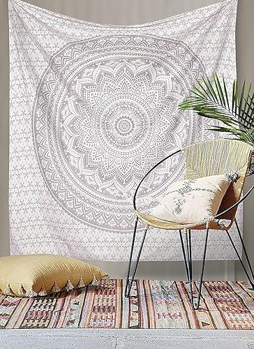 Vista 223 de Popular Handicrafts Tapestry Wall Hanging Hippie Ombre Mandala Bohemian HippyMetallic Shine Intricate Indian Tapestries Bedspread 84 x 90 Inches