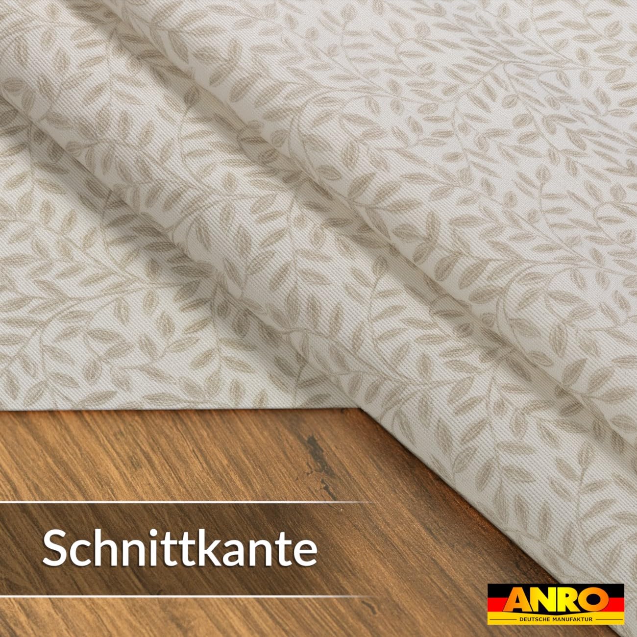 ANRO Mantel de Mesa Flora 70% Algodón 30% Poliéster Antimanchas Interior Exterior Cocina Jardín Bordes Cortados 400x140 cm