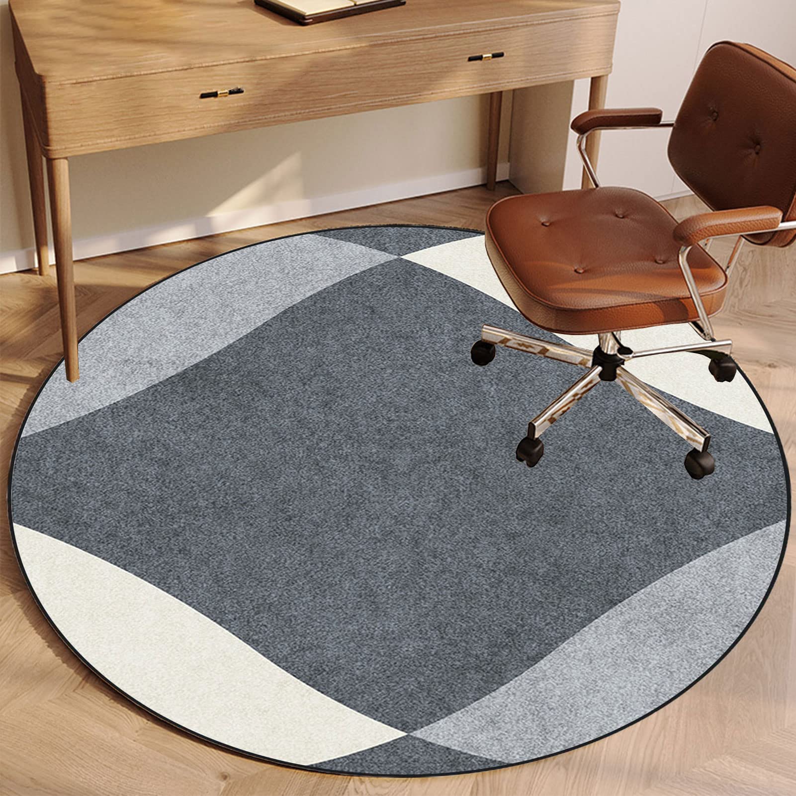 EYZO Chair Mat Round 100 cm - Office Chair Mat For Carpet And Hardwood Floor Gaming Chair Mat - Floor Protector Mat Carpet Protector Chair Mat - Decorate Office, Living Room, Bedroom, Gaming Room