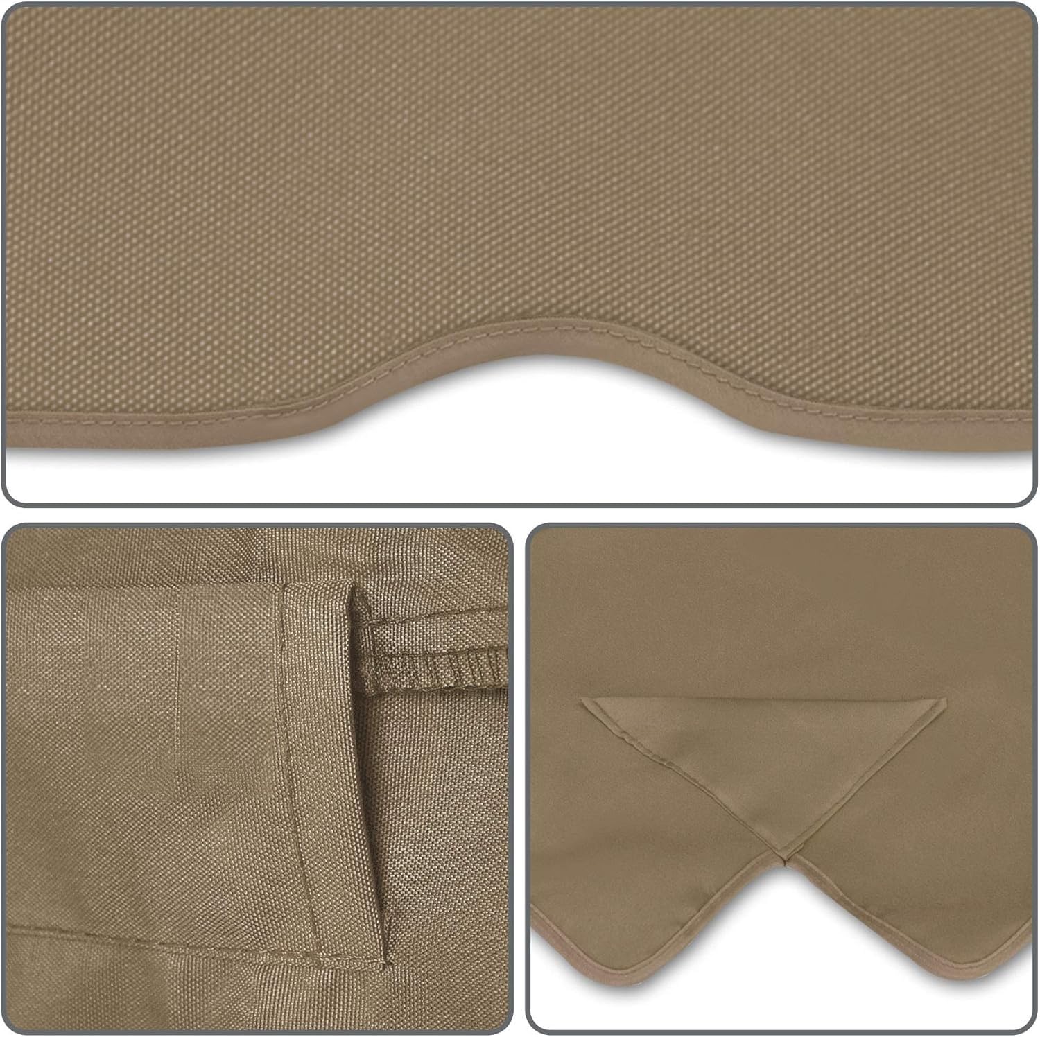 Ensemble de Housses de siège for balancelle 3 Places, Housse de Remplacement imperméable for balancelle, Housse de Protection Pare-Soleil, hamac de Jardin imperméable(Beige,249cm)