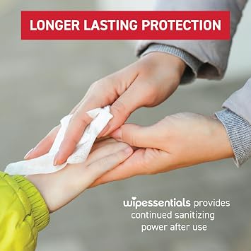 WipeEssentials Hand Sanitizer Wipes for Adults & Kids - 90 Count, 3 Packs | Alcohol-Free, Moisturizing Sanitizing Wipes with Aloe Vera & Vitamin E - Unscented & Travel Size With No Soapy Residue