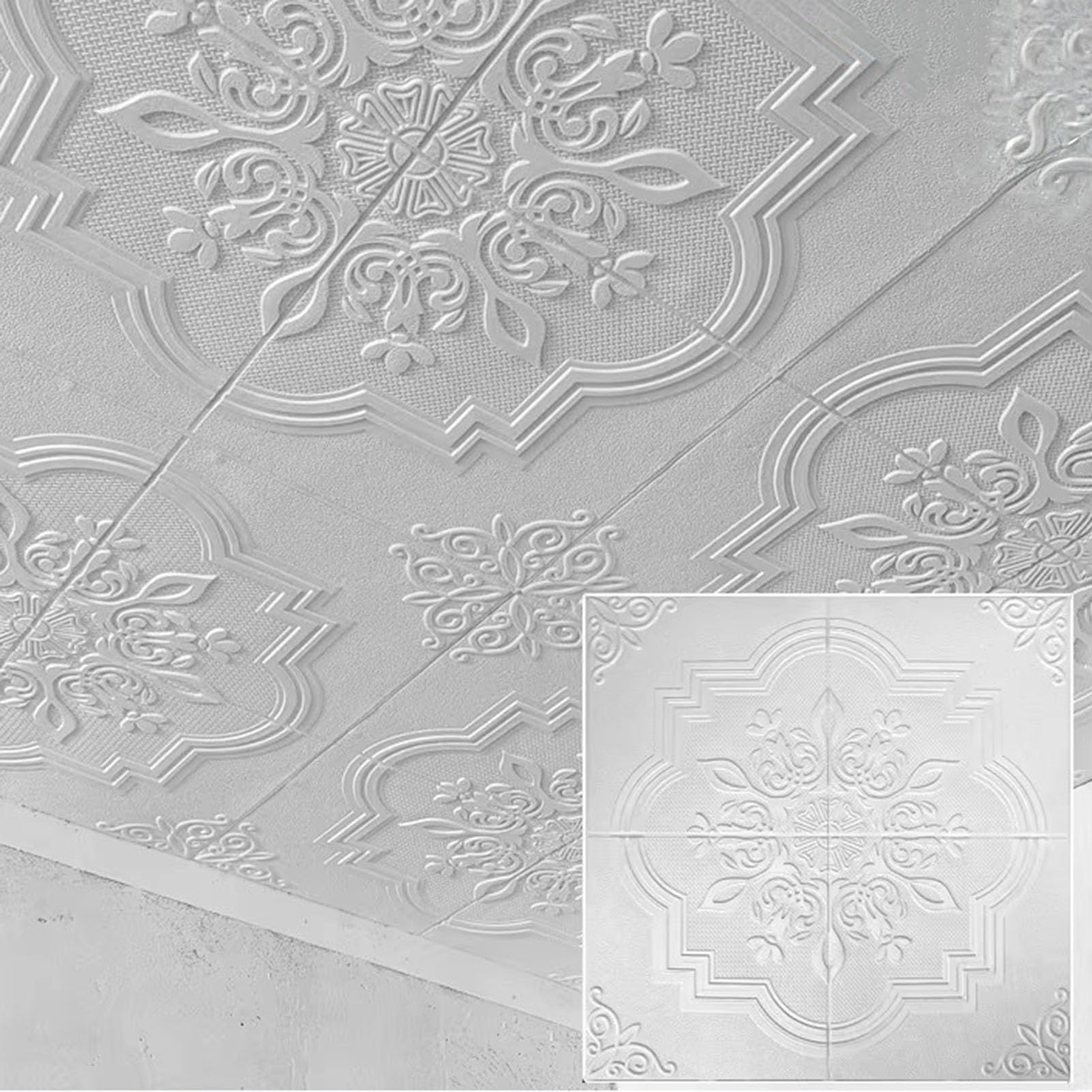 Samoprzylepne styropianowe płytki sufitowe, 5 mm, pogrubione, odklej i przyklej, z wzorami 3D, duże, przycinane panele Backsplash