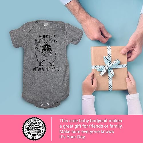 Miniatura 6 de It's Your Day Clothing Auntie's You Say Alpaca My Bags Baby Boy Girls Ropa de Llama Divertido Anuncio Ducha Body Mameluco