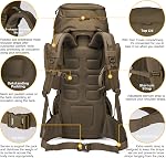 Mardingtop 60L Sac à dos militaire pour randonnée,camping,Hunting, Sac à sac avec couverture de pluie
