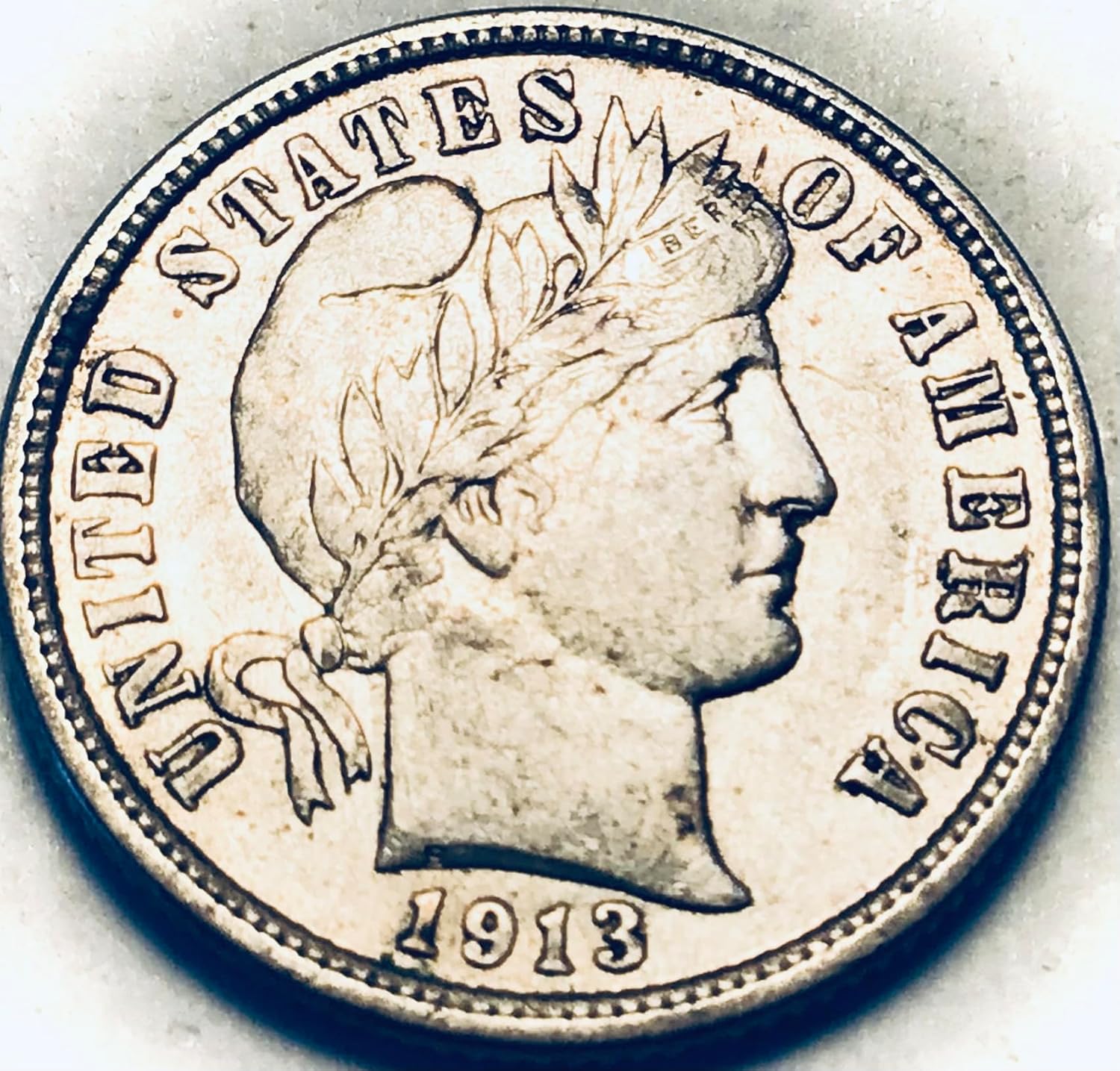 1913 P Barber Silver Dime Seller About Uncirculated