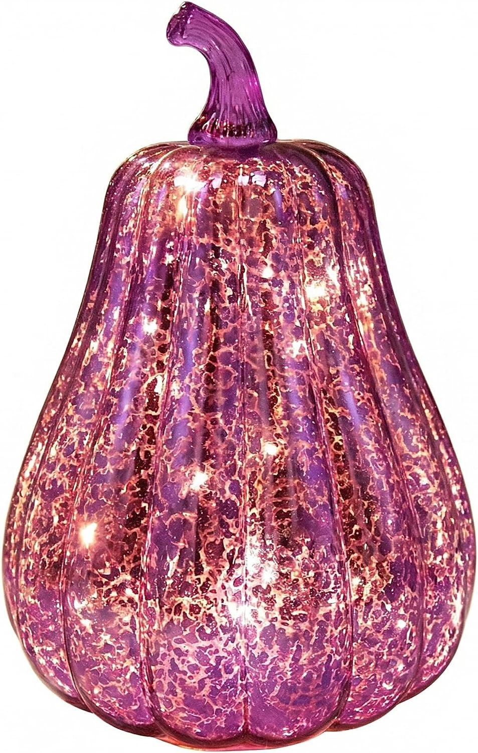Fall decoratons for Home,Mercury Glass Pumpkin lights with timer,Battery operated Led Pumpkin Lamp,Light up Glass Pumpkin,Ideal for Halloween Fall Decor, Thanksgiving decor, Xmas decor H:8.5" (Purple)