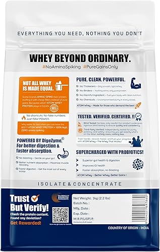 Miniatura 8 de AS-IT-IS - Proteína de suero atómico de 2.2 lbs35.2 onzas con enzimas digestivas  Certificado US Labdoor para precisión y pureza  Sabor a chocolate
