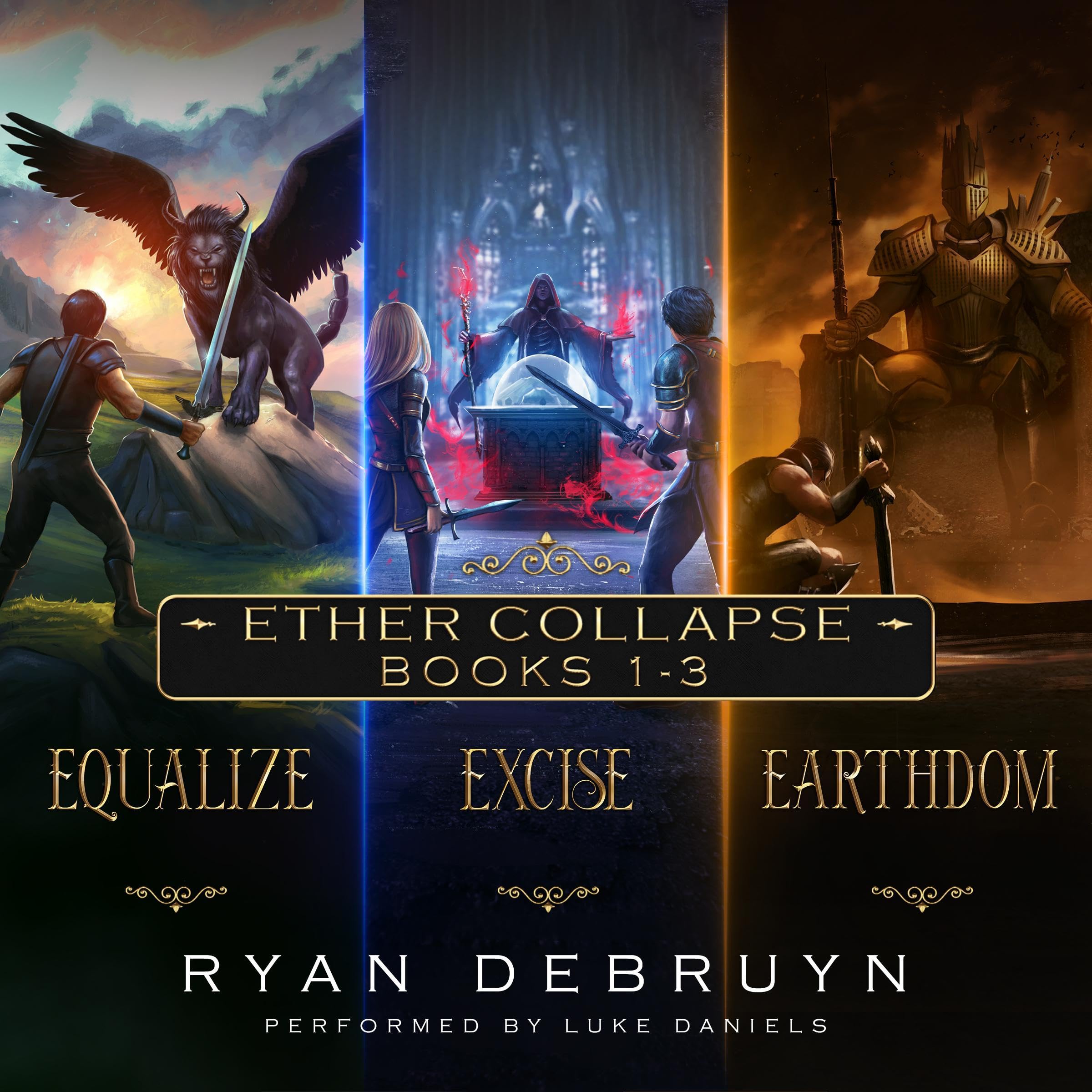 Cover art for Ether Collapse Omnibus, Books 1-3 in a Post-Apocalyptic LitRPG