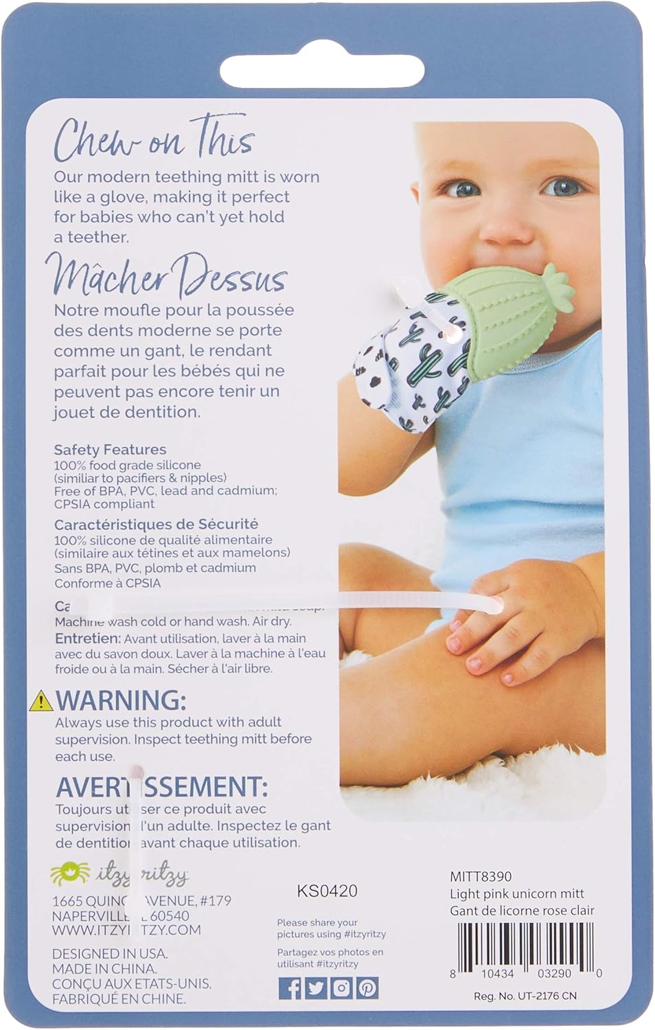 Itzy Ritzy Silicone Teething Mitt Soothing Infant Teething Mitten With Adjustable Strap Crinkle Sound Textured Silicone To Soothe Sore Swollen Gums Blush Unicorn Amazon Ca Baby