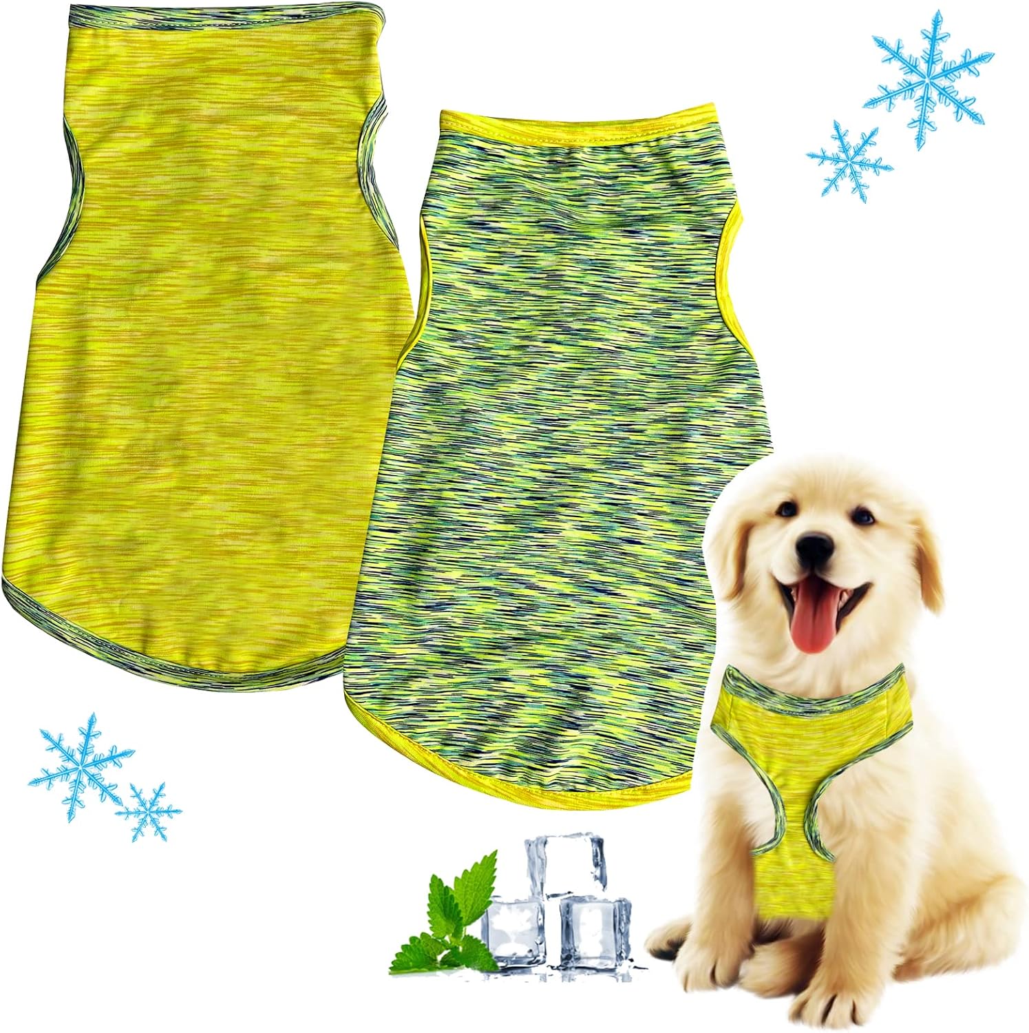 2-Pack Dog Cooling Shirts, Pet Soft Breathable Basic Shirt Clothes for Summer Quick Dry Stretch Dog Shirt Fit Small Medium Boy Girl Dogs…