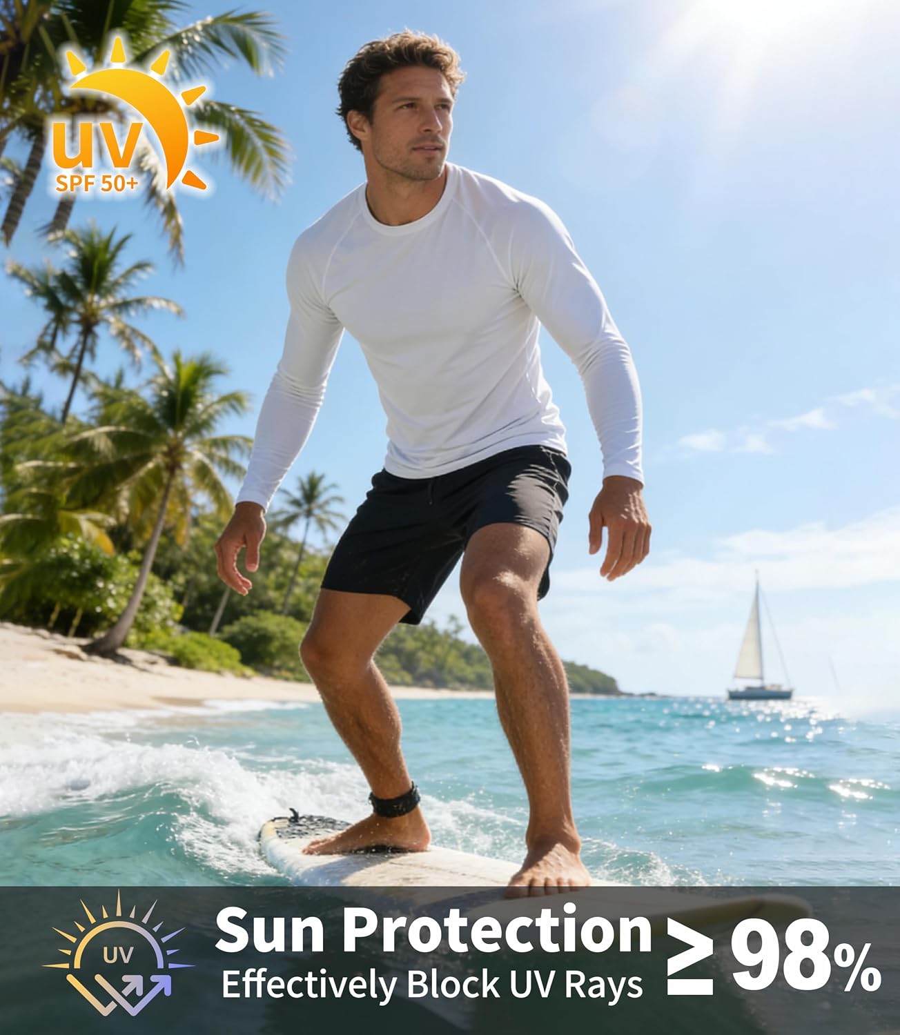 ZITY 5 Pack Long Sleeve Shirts for Men UPF 50+ Sun Protection Fast Dry Lightweight Fishing Swim Rash Guard Workout Shirt