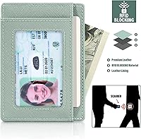 Vista 145 de Travelambo Billetera delgada con bolsillo delantero y clip para el dinero con bloqueo de identificación por radiofrecuencia, talla única