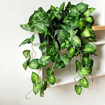 2 Set Fake Pothos Artificial Hanging Plants Indoor for Home Office Decor