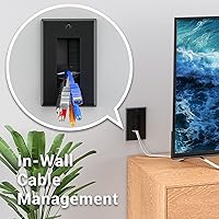 Vista 6 de Iwillink Placa de pared de cepillo (paquete de 5), inserto de paso de cable para cables, correa de acceso de cable de una sola banda, enchufe