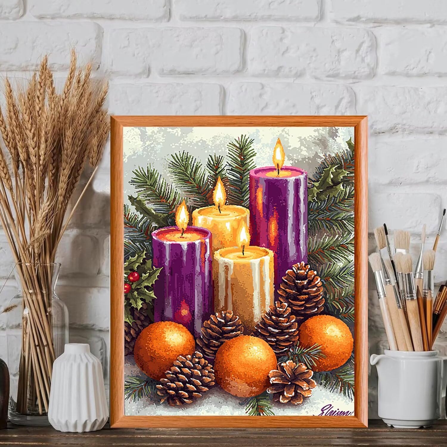 WEISHIWE Pigna e candela Dipingere con i Numeri per Adulti, 70x90cm a-931